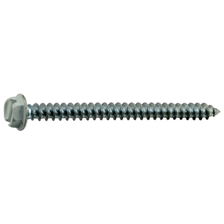 Midwest Fastener Sheet Metal Screw, #8 x 2 in, Painted Steel Flange Hex Head Slotted Drive, 20 PK 37965